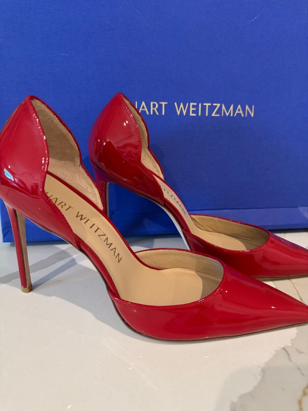 Stuart Weitzman Red Patent leather Pointed-Toe Pumps 12